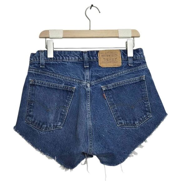 Vintage Levi's Shorts Orange Tab Blue Cut-Off Shorts W33 - Picture 3 of 5